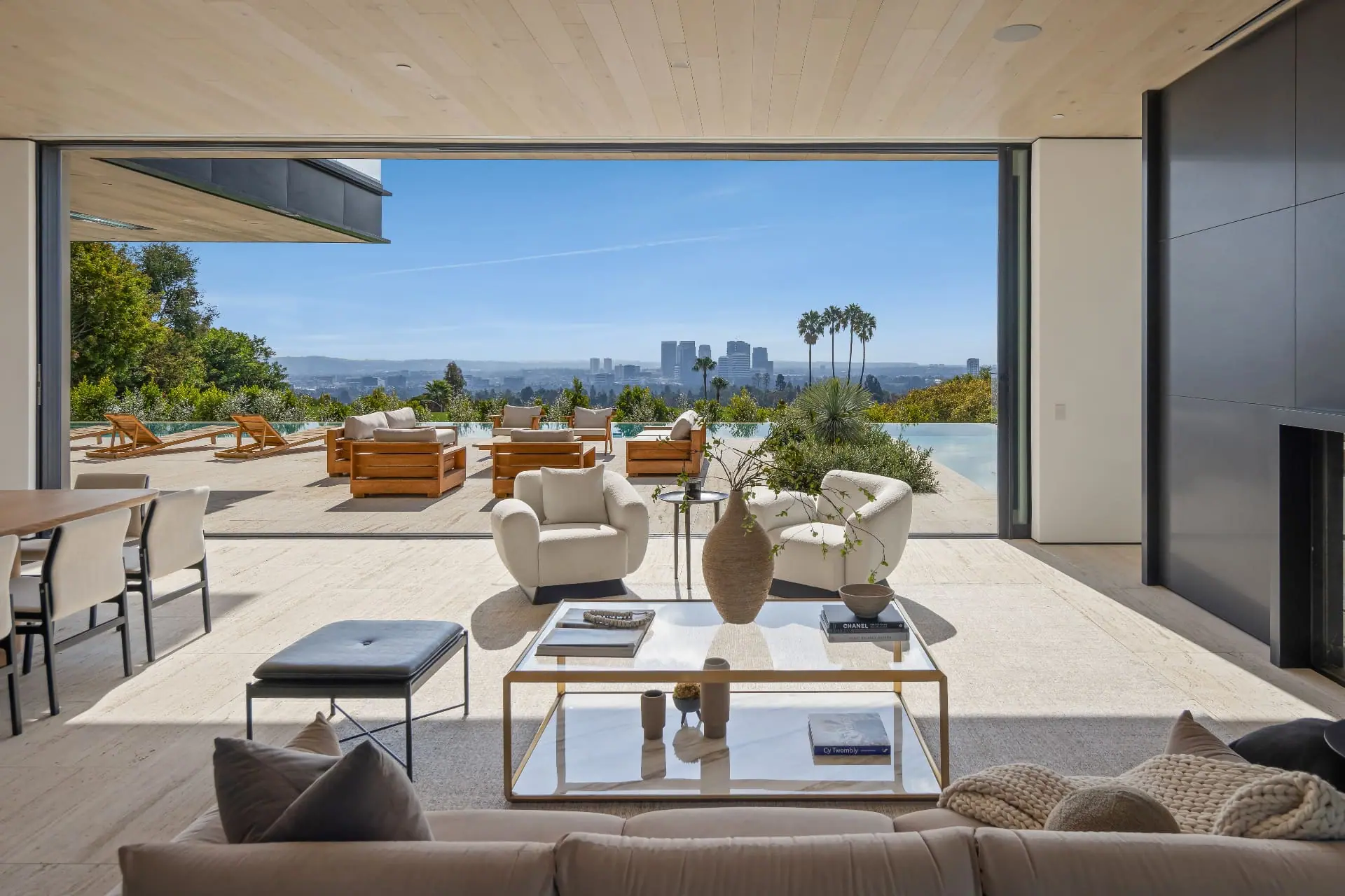 Architectural arched entry in a Los Angeles home addition