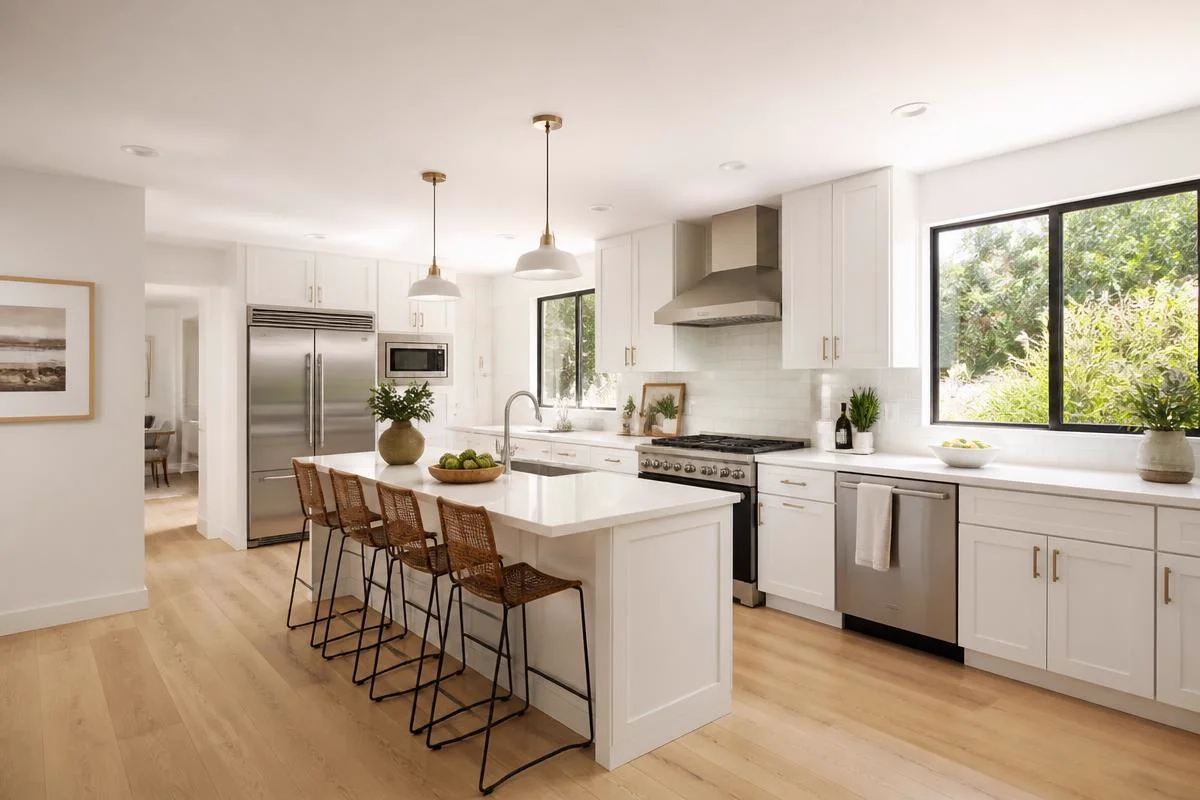 Modern kitchen remodel completed by Valley Vista Builders in Los Angeles